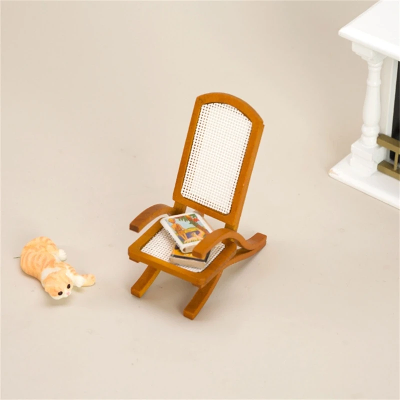 1:12 Miniatiūriniai Lėlių Fotelis Gyvenimo Kambario Baldai, Sofos Medienos Kėdė4