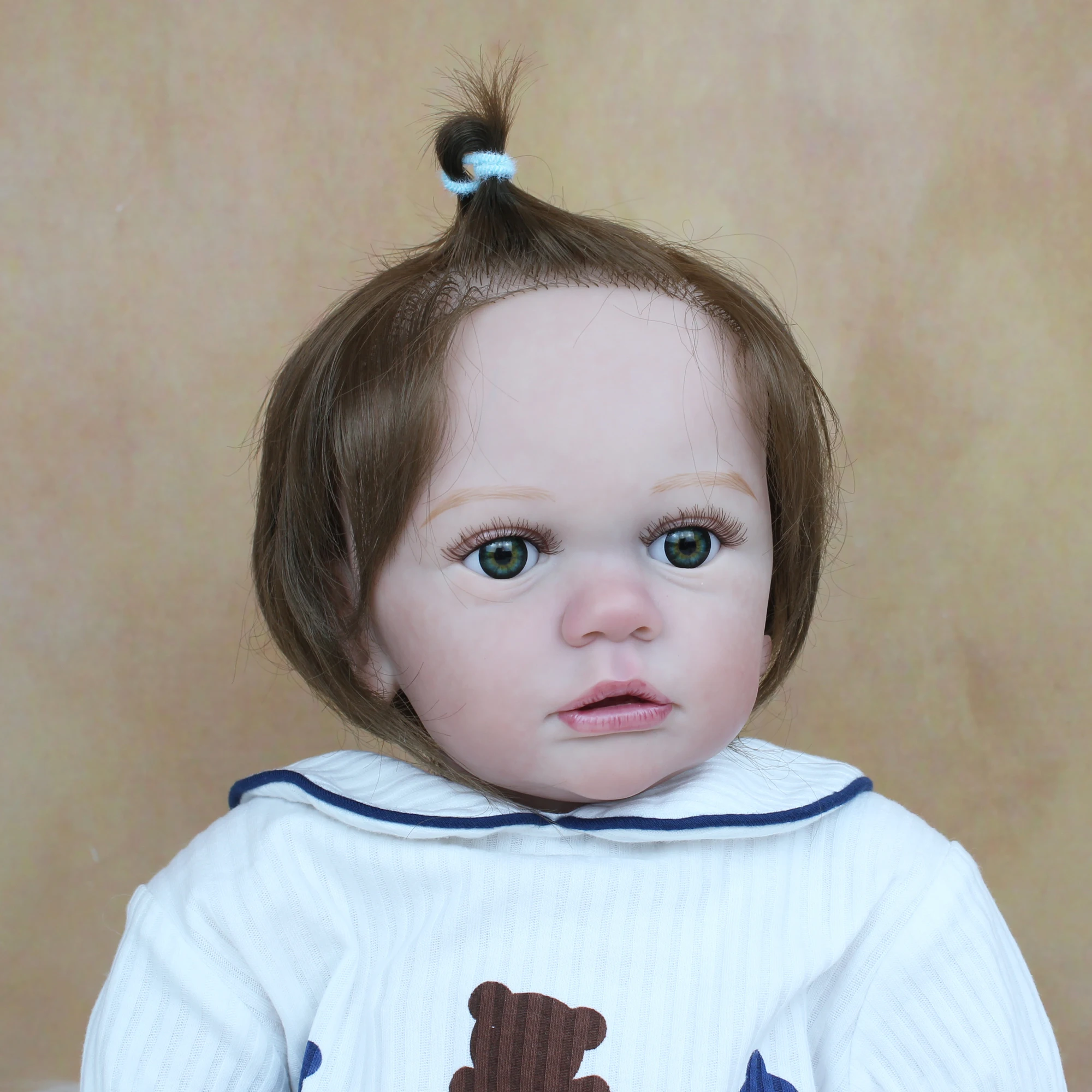 60 CM 3D-Dažų Odos Minkštas Silikoninis Reborn Baby Doll Girl Kaip tikra Princesė Bamblys Žaislas Suknelė Gyvas Bebe Nekilnojamojo Touch2