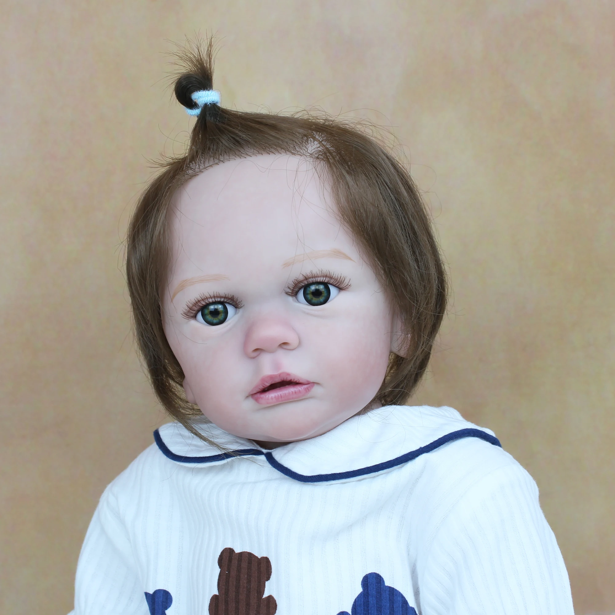 60 CM 3D-Dažų Odos Minkštas Silikoninis Reborn Baby Doll Girl Kaip tikra Princesė Bamblys Žaislas Suknelė Gyvas Bebe Nekilnojamojo Touch4