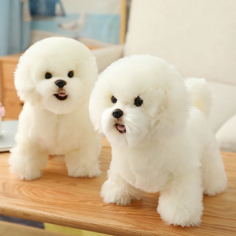 Aukštos Kokybės Modeliavimas Bichon frise Pliušinis Žaislas iškamša Realus šuniukas Šuo, Žaislas, skirtas Namų Puošybai0
