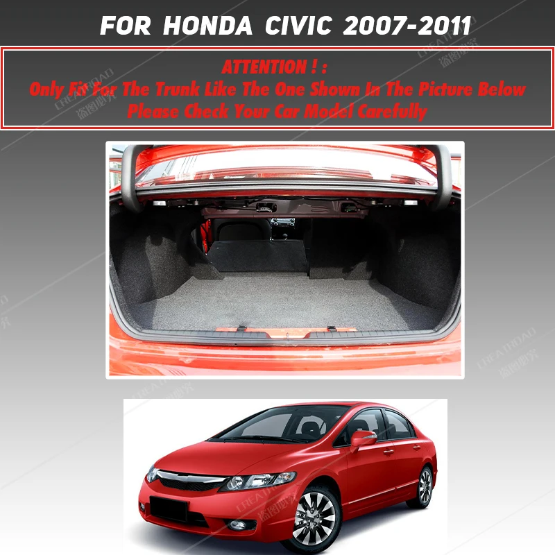 Automobilio bagažo skyriaus kilimėlis Honda Civic 2007 2008 2009 2010 2011 linijinių krovinių kilimų interjero aksesuarų dangtis1