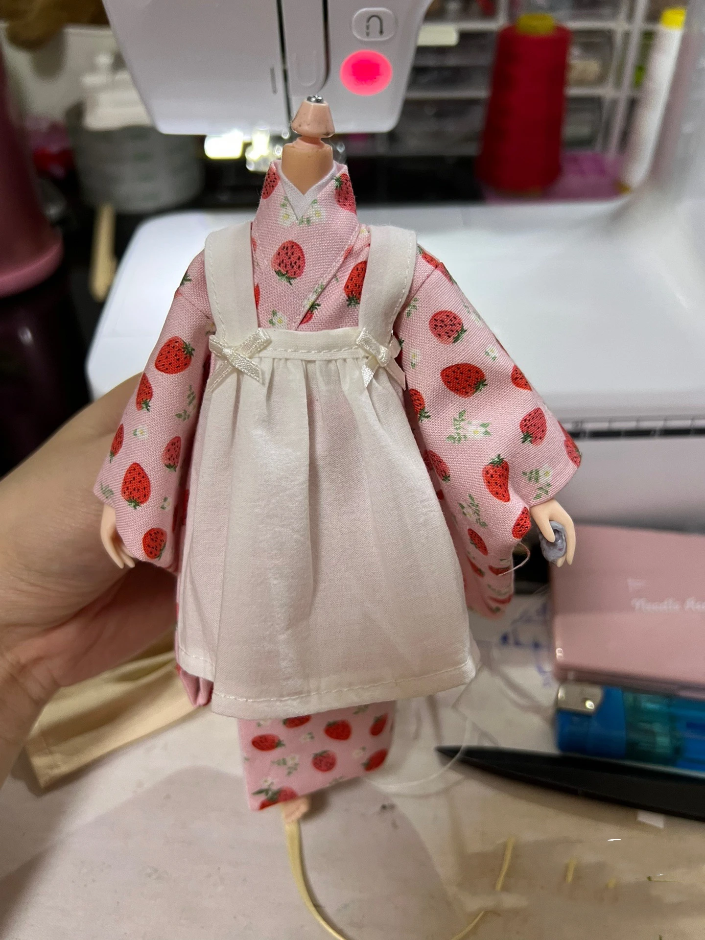 Blythe drabužius Kimono Paauksuotas cherry blossom girl dress 1/6 30cm BJD anime mergina (Tinka mažai žuvų kūno、 Pullip,Ob24, Licca)4