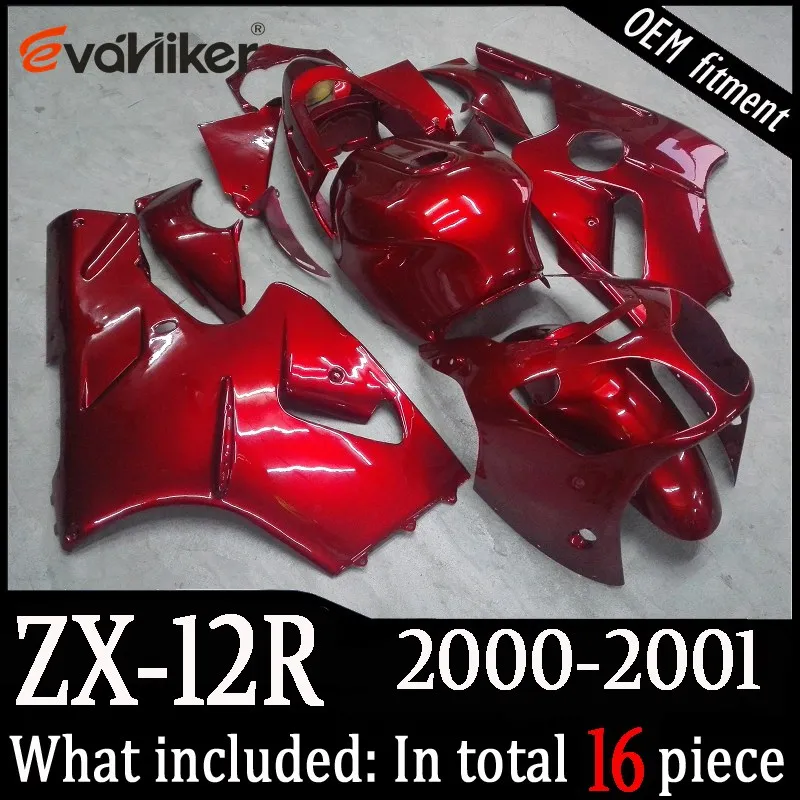 Custom motociklų gaubtas už ZX-12R 2000-2001 raudona liepsna ZX12R 00 01 ABS motorinės plokštės Įpurškimo pelėsių+dovanos2