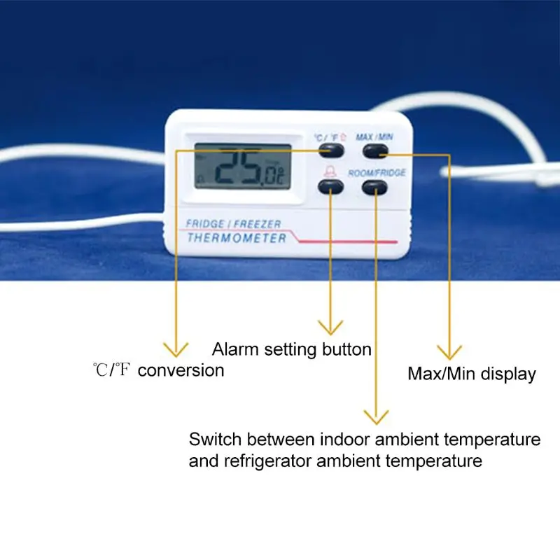 Karšto Pardavimo-50°C~70°C, LCD Skaitmeninis Šaldytuvas Šaldiklio Temperatūros Termometras Žadintuvas2