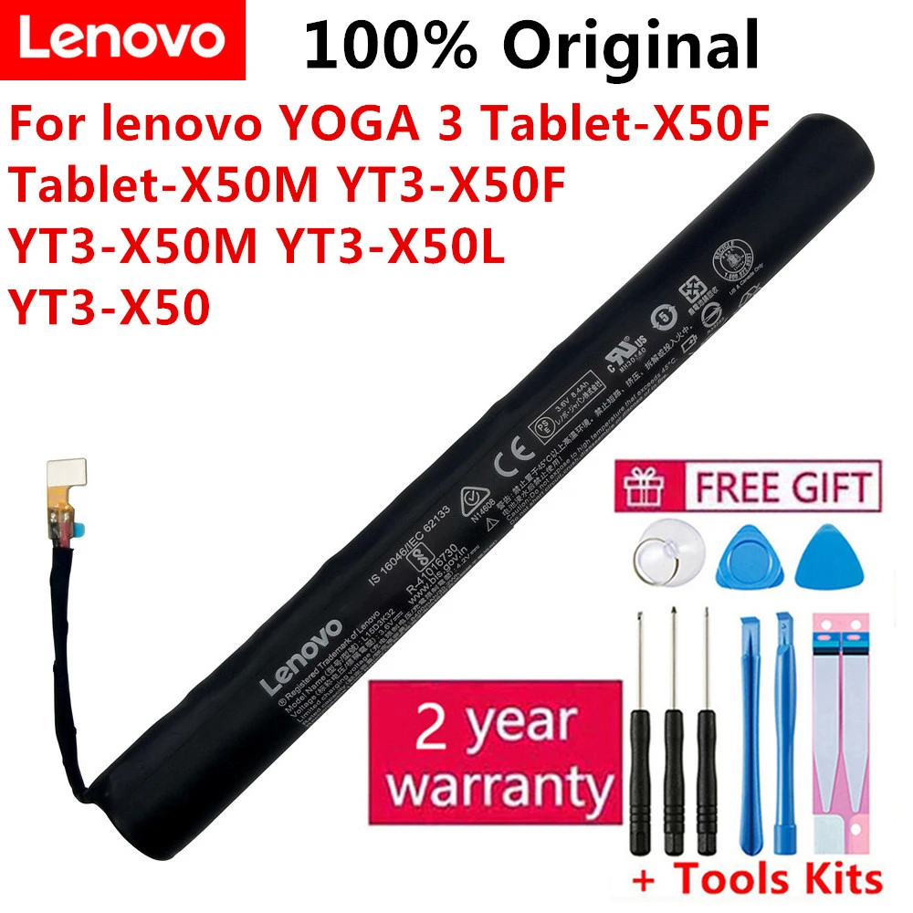 LENOVO Originalus Baterijos L15D3K32 Lenovo JOGOS Tab 3 10.1 Tablet-X50F Tablet-X50M YT3-X50F YT3-X50M YT3-X50L YT3-X50 8400mAh0