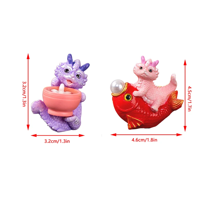 Mielas Animacinių Filmų Mini Drakono Figūrėlė 2023 Metų Dragon Ornamentu Micro Kraštovaizdžio Puošmena Miniatiūriniai Lėlių Žaislas2