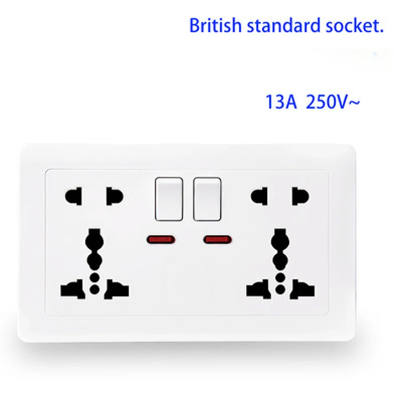 Tipas 86 13A Multi-funkcija Kvadratinių Pėdų Lizdas UK Sieninis Lizdas su Jungikliu 146 Britų Standarto Lizdą0