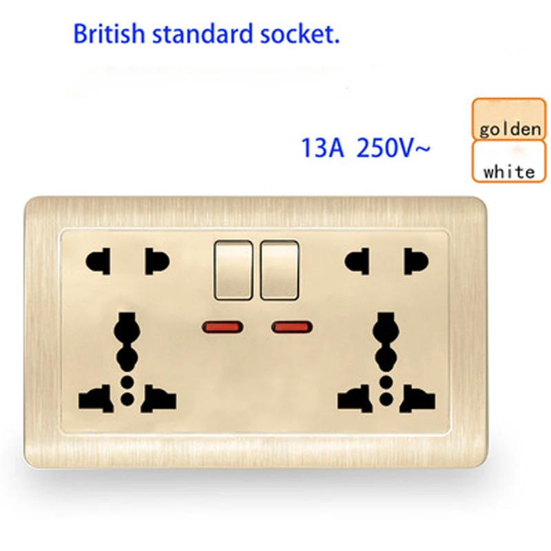 Tipas 86 13A Multi-funkcija Kvadratinių Pėdų Lizdas UK Sieninis Lizdas su Jungikliu 146 Britų Standarto Lizdą1