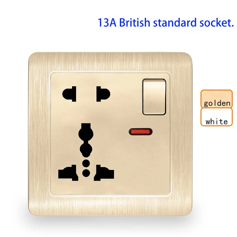Tipas 86 13A Multi-funkcija Kvadratinių Pėdų Lizdas UK Sieninis Lizdas su Jungikliu 146 Britų Standarto Lizdą3