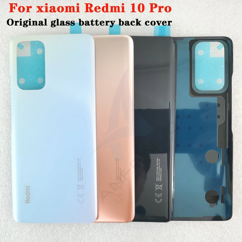 Už 10 Pastaba Pro 100% Originalus Grūdintas Stiklas Baterijos, Galinio Dangtelio Xiaomi Redmi 10 Pastaba Pro Telefonas Būsto Atveju Pakeitimo0