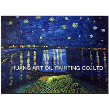 Įgūdžiai Menininko Rankų Darbo, Aukštos Kokybės, Žinomų Vincent Van Gogh Naftos Paveikslai Ant Drobės, Tiražavimas Žvaigždėtą Naktį Aliejaus Tapybai