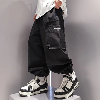 Vyrų Atmintį Telpančių Didelės Kišenės Atsitiktinis Krovinių Kelnės Pavasario, Rudens Vyriška Amerikos Gatvės Hip-Hop Universalus Streetwear Kelnės