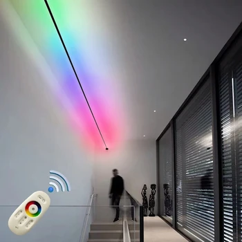 Minimalistinio Horizontai Linijinis Šviesos diodų (LED RGB Spalvinga Juosta Juostos Sienos Lempa Kambarį Fone Meno Linija Dekoro Sconce Rungtynių