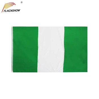 Flagnshow Nigerijos Vėliava Didelis 100D Poliesteris 100 x 150cm Kabinti Nigerijos Nacionalinės Vėliavos Apdaila