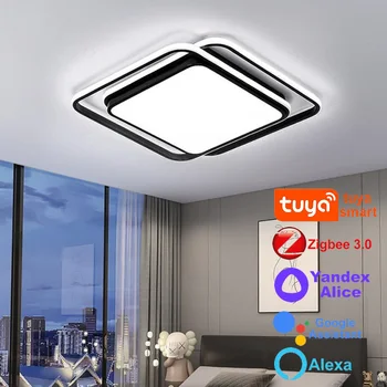 Zigbee Tuya Led Lubų Šviesos Šiuolaikinės Liustra Smart Lempa Namų Puošybai Miegamojo Kambarį Dekoro Alice Asistentas Alexa