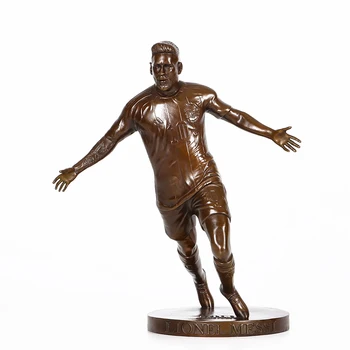 Bronzos Lionelis Messi Statula Statulėlės Futbolo Žvaigždė Sporto Skulptūrų Kolekcija Apdaila