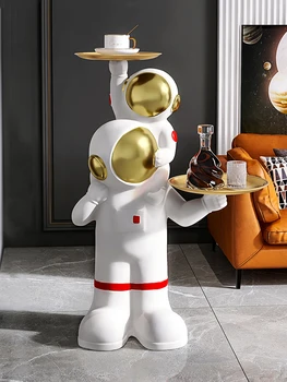 Kūrybos Tėvų Vaikas Astronautas Dėklas Statulos Kambarį Didelis Grindų Apdailos Namų Dector Housewarming Dovanos Animacinių Filmų Skulptūra