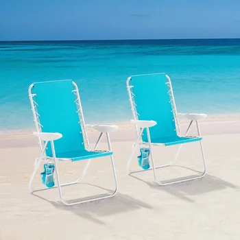 2-Pack Sėdima Bungee Paplūdimio Kėdės, Žalsvai，Patvarus ir Stiprus，7.1 Lb，31.89 X 24.21 X 37.00 Cm