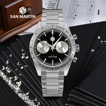 San Martin M57 derliaus prabanga žuvėdra ST1901 automatinis mechaninis laikrodis safyras vyrai žiūrėti nerūdijančio plieno 10 ATM BGW9 Šviesos