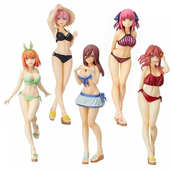 Nakano Nino Anime Veiksmų Skaičius, Seksualus maudymosi kostiumėlį Klasikinis Mielas Anime Simbolių Apdailos 18cm Veiksmų Žaislo Modelis Statula Anime Lėlės