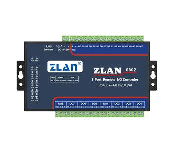 ZLAN6802 RS485 8 kanalų DI AI PADARYTI, RS485 Modbus I/O modulis RTU duomenų surinkėjas nuotolinio valdiklio plokštės modulis