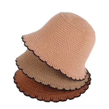2021 Nauja Rudens Žiemos korėjos Atitikimo Kibirą Skrybėlės Moterų Šiltas Mados Megzti Vilnoniai Bob Varlė Panama Moterų kibiro Kepurę