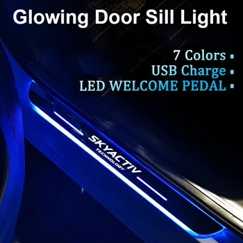 Automobilių Sveiki Durų Slenksčio Streamer Šviesos Lempos LED Auto Nusitrinti Plokštė Pedalo už 