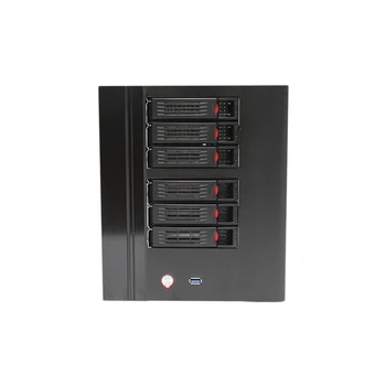 6-Drive NAS Važiuoklės Namų Suderinama Mini ITX Motininę Hot Swap File Storage Server Kompiuterio korpuso