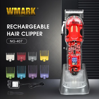Wmark ng-407 pasienio skaidrus kirpykla su pagrindo kirpykla žirklės įkrovimo stūmikas plaukų salonas naftos galvą elektros stūmikas sciss
