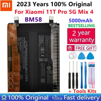 100% Originalus Xiaomi 11T Pro 5G Sumaišykite 4 Mix4 Įkrovimo Baterija (akumuliatorius BM58 mobiliųjų Telefonų Built-in Li-lon 5000mAh Baterijos Pakeitimas