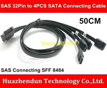 Naujas Specialus Pasiūlymas SAS 32Pin į 4PCS SATA Duomenų Kabelį 50CM SAS SFF 8484 vienas vilkite keturių duomenų kabelis