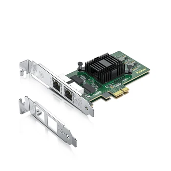 1.25 G NIC Tinklo plokštė Dviguba RJ-45 Port PCIe X1, Intel 82571 valdytojas, 10/100/1000Mbps Gigabit Ethernet PCI Express
