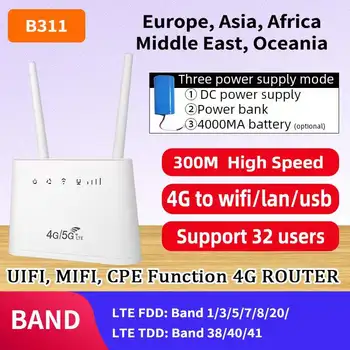 4000mAh Baterija LTE WPS Vpt USB Belaidį Modemą 4G Wifi Maršrutizatoriaus Su Sim Kortelės Lizdą, 