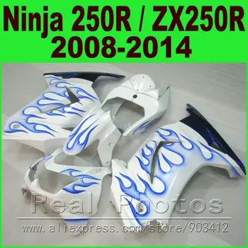 Tinka Ninja 250R Lauktuvės rinkinys 2008 2009 2010 - 2014 už Kawasaki ZX250R EX250 mėlyna liepsna rinkiniai 08 09 10 11 12 13 14 purvasargiai rinkinys