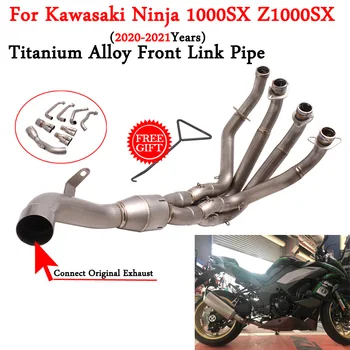 Už Kawasaki Ninja 1000SX Z1000SX 2020 2021 Motociklo Išmetimo Pabėgti Modifikuotų Titano Lydinio Katalizatorius Ištrinti Priekiniai Nuorodą Vamzdis