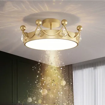 Aukso šviesa miegamojo skandinavijos lempos postmodernaus minimalistinio crystal šviesos kambarį prabanga vaikų kambario šviesos