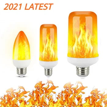 2021 Naujas LED Dinaminis Liepsnos Poveikio, Gaisro Lemputė E27 B22 E14 LED Kukurūzų Svogūno Kūrybos Mirgėjimas Emuliacija 5W 12W LED Lempos Šviesos