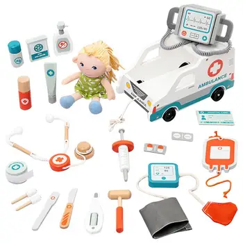 Vaikai Gydytojo Rinkinys Greitosios Pagalbos Serijos Apsimesti Žaisti Žaidimą Mediniai Montessori Vaikų Rankų Judesių Koordinavimą Mokymo Žaislai Gydytojo Vaidmuo