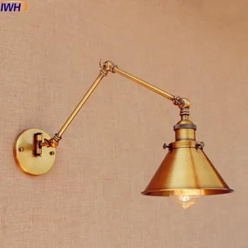 IWHD Loft Vario Sūpynės Ilgos Rankos Sienos Lempos Loft Pramonės Senovinių Sienų apšvietimo Šviestuvai LED Edison Sconced Lamparas De Sumalti