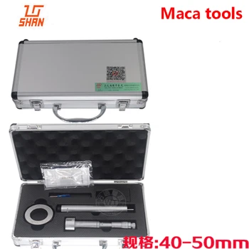Aukštos kokybės 40-50mm tritaškių vidaus Mikrometrai trijų taškų viduje staliuko 40-50 mm Vėžės pločio matavimo Įrankis